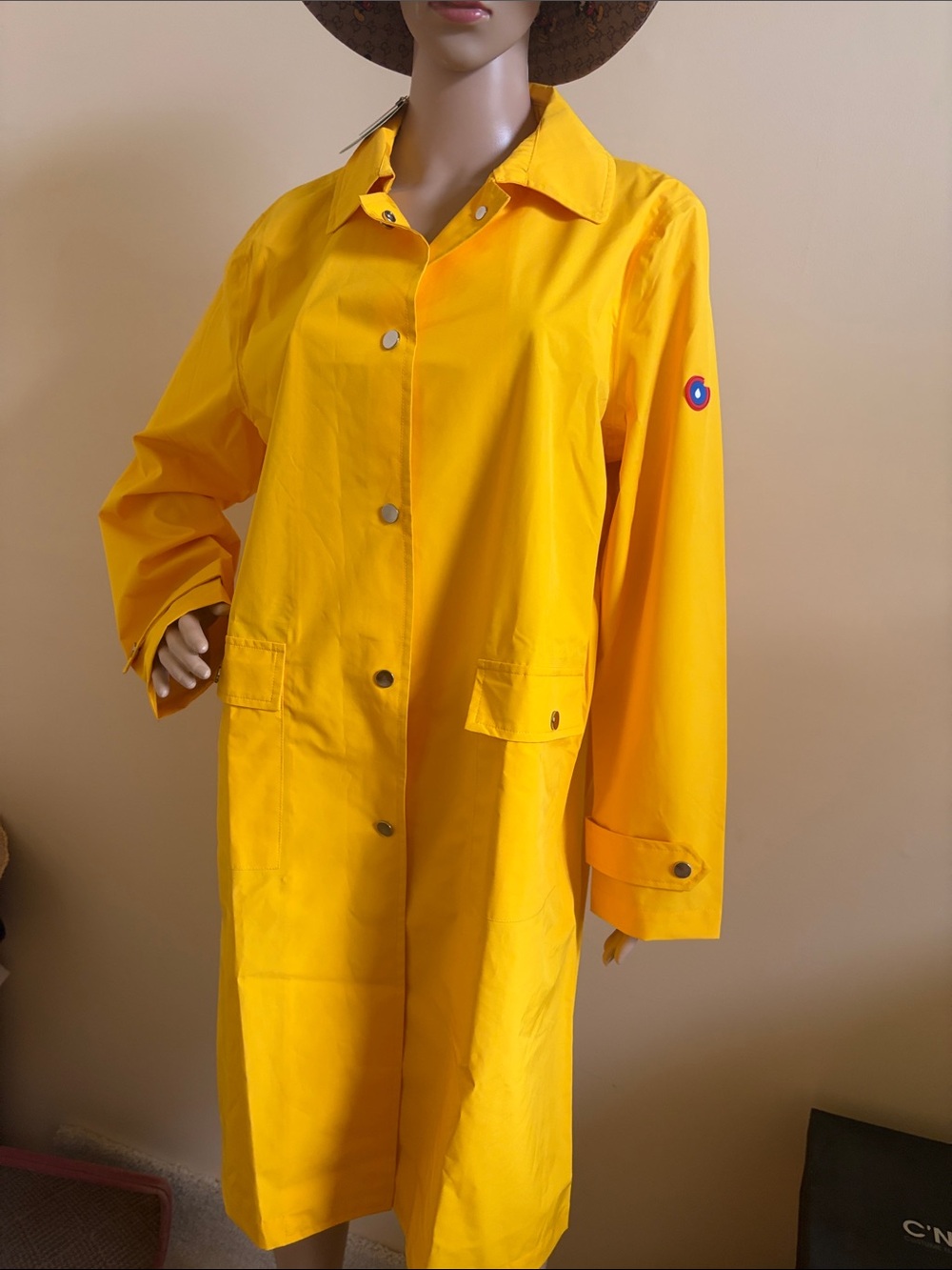 European Yellow Rain Coat - Lightweight Snap-Front - NEW